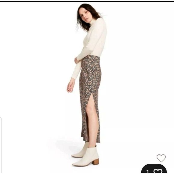 Nili Lotan Women's Target Floral Slit Maxi Skirt Size Large - Picture 3 of 6